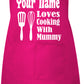 Personalised Kids Apron Loves Cooking Mummy