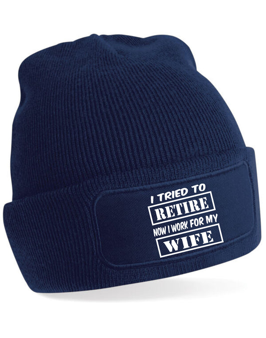I Tried To Retire Beanie Hat Perfect For Retirement Gift For Men & Ladies