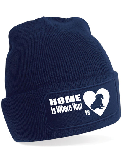 Home Is Where The Cavapoo Is Beanie Hat Dog Lovers Gift For Men & Ladies