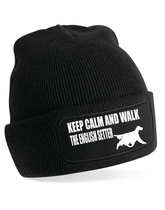 Keep Calm & Walk English Setter Beanie Hat Dog Lovers For Men & Ladies