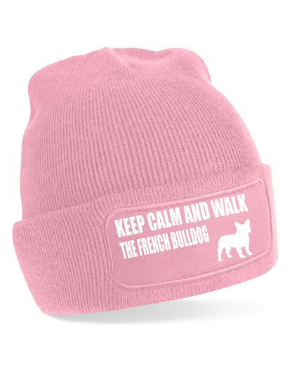 Keep Calm Walk French Bulldog Beanie Hat Dog Lovers Gift For Men & Ladies