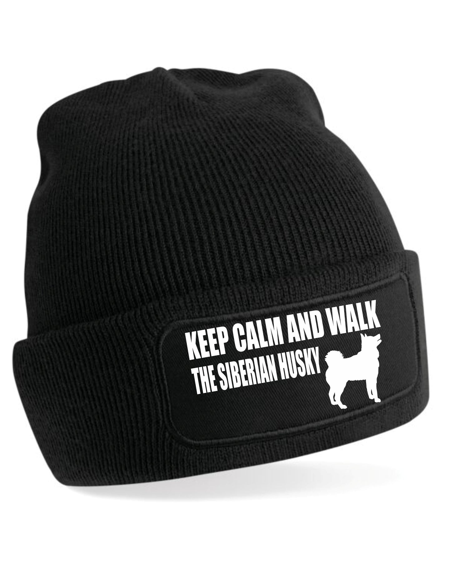 Keep Calm & Walk Siberian Husky Beanie Hat Dog Lovers Gift For Men & Ladies