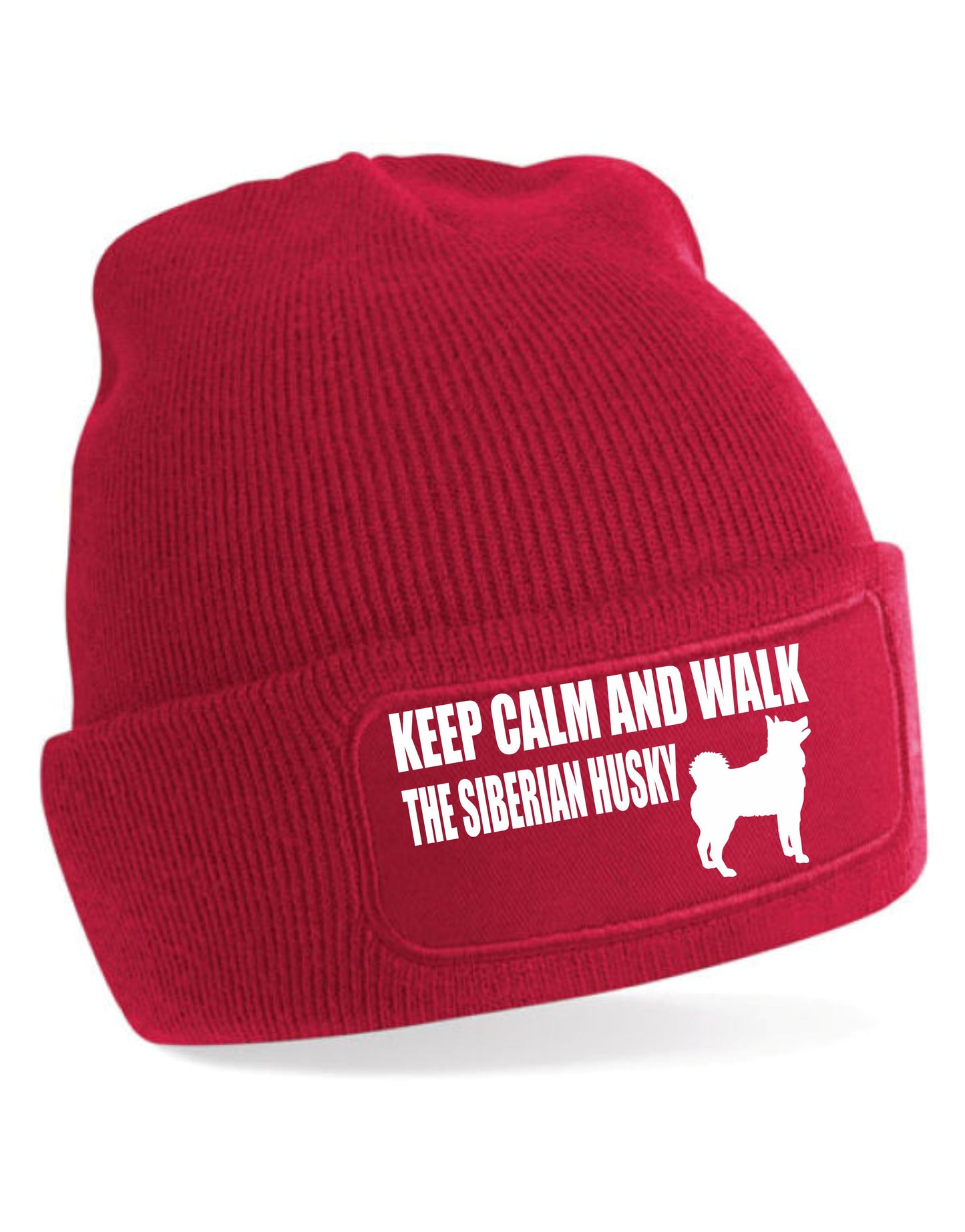 Keep Calm & Walk Siberian Husky Beanie Hat Dog Lovers Gift For Men & Ladies