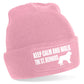 Keep Calm & Walk Saint Bernard Beanie Hat Dog Lovers Gift For Men & Ladies