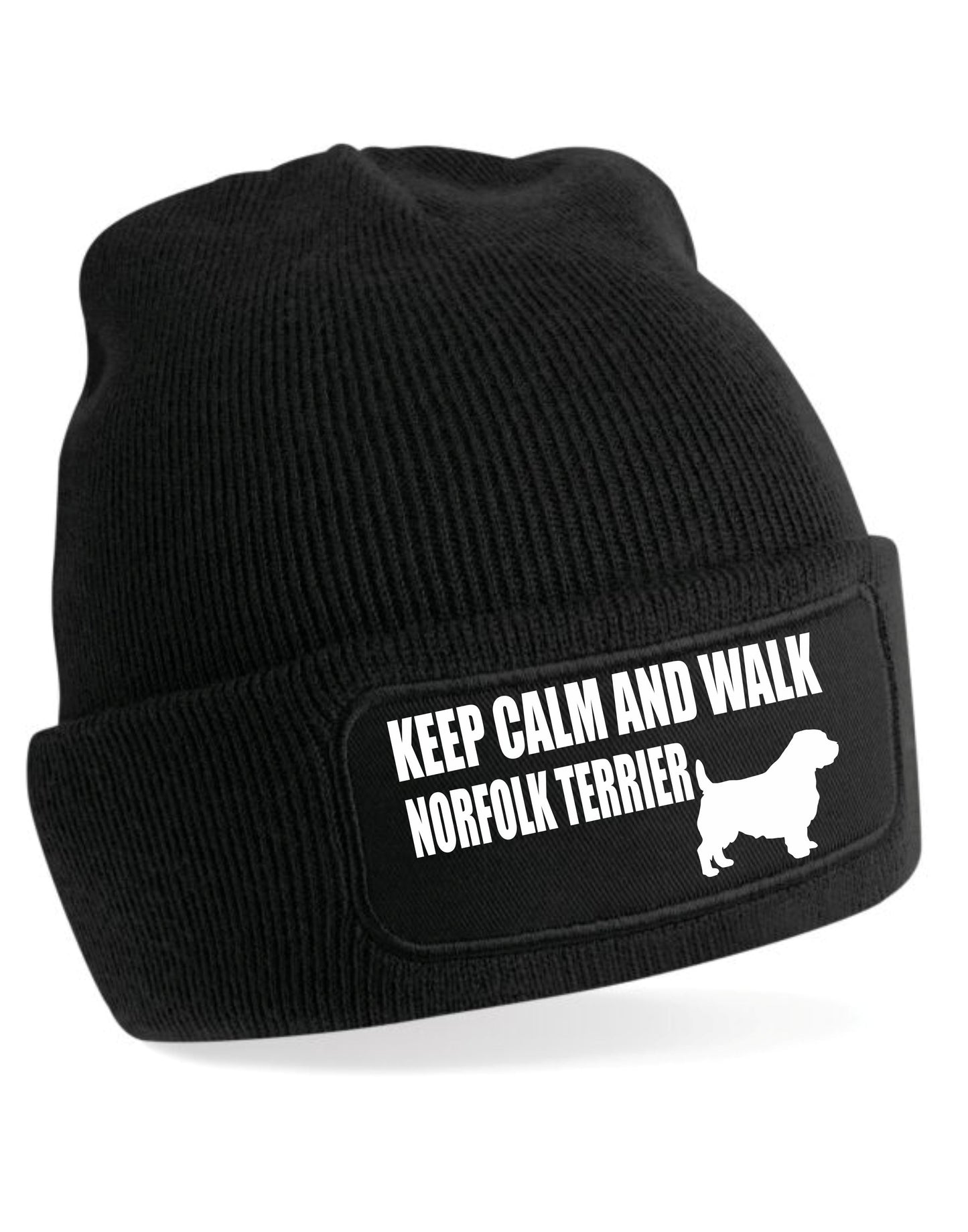 Keep Calm & Walk Norfolk Terrier Beanie Hat Dog Lovers Gift For Men & Ladies