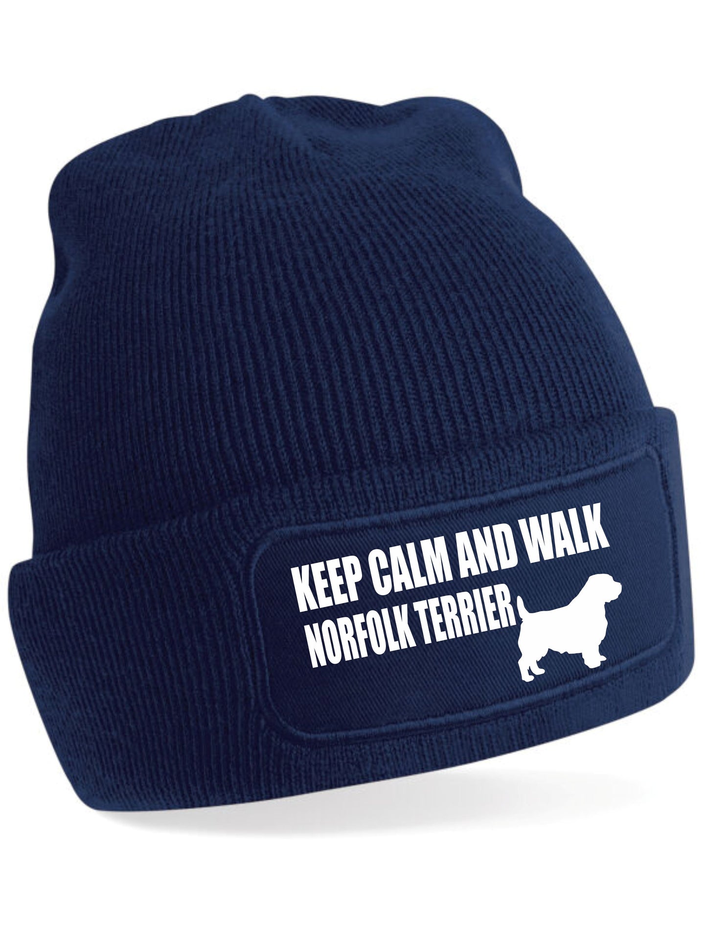Keep Calm & Walk Norfolk Terrier Beanie Hat Dog Lovers Gift For Men & Ladies