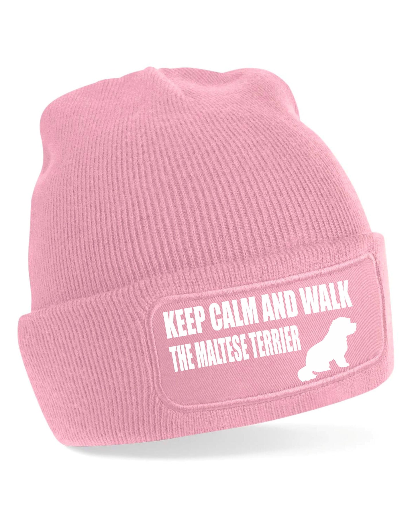 Keep Calm & Walk Maltese Terrier Beanie Hat Dog Lovers Gift For Men & Ladies