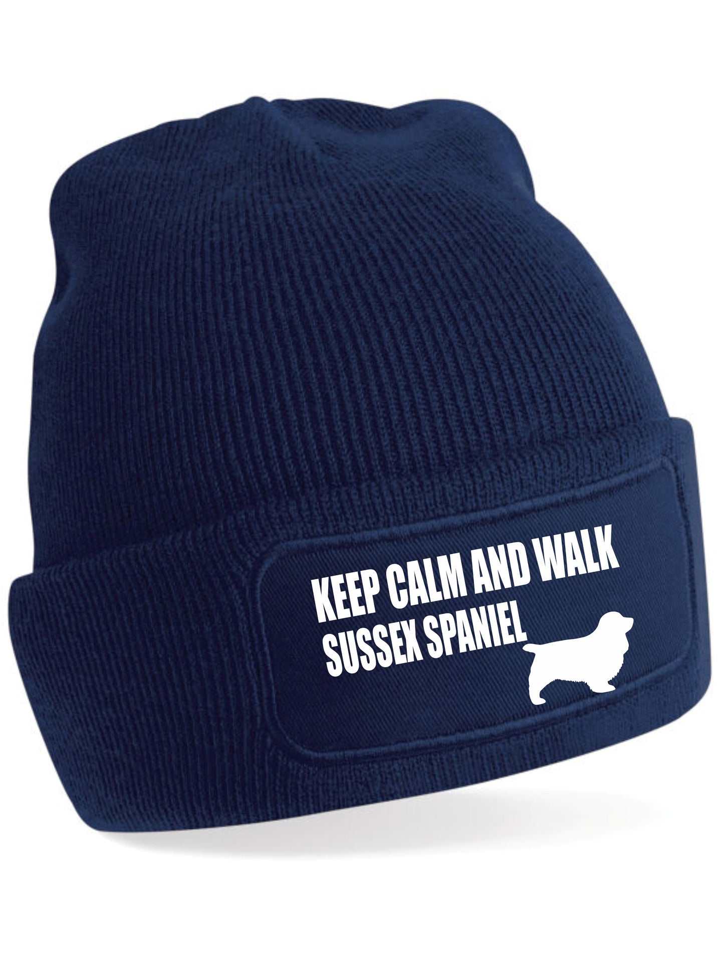 Keep Calm & Walk Sussex Spaniel Beanie Hat Dog Lovers Gift For Men & Ladies