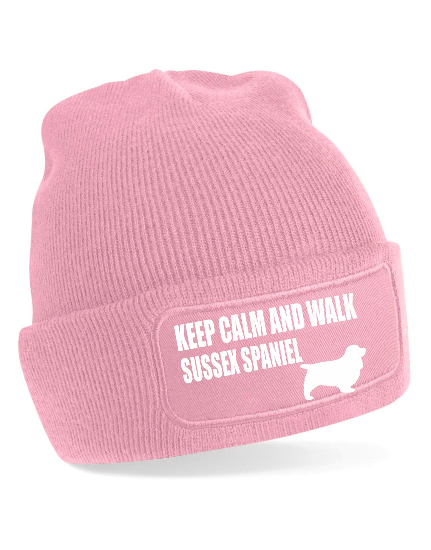 Keep Calm & Walk Sussex Spaniel Beanie Hat Dog Lovers Gift For Men & Ladies