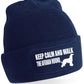 Keep Calm & Walk Afghan Hound Beanie Hat Dog Lovers Gift For Men & Ladies