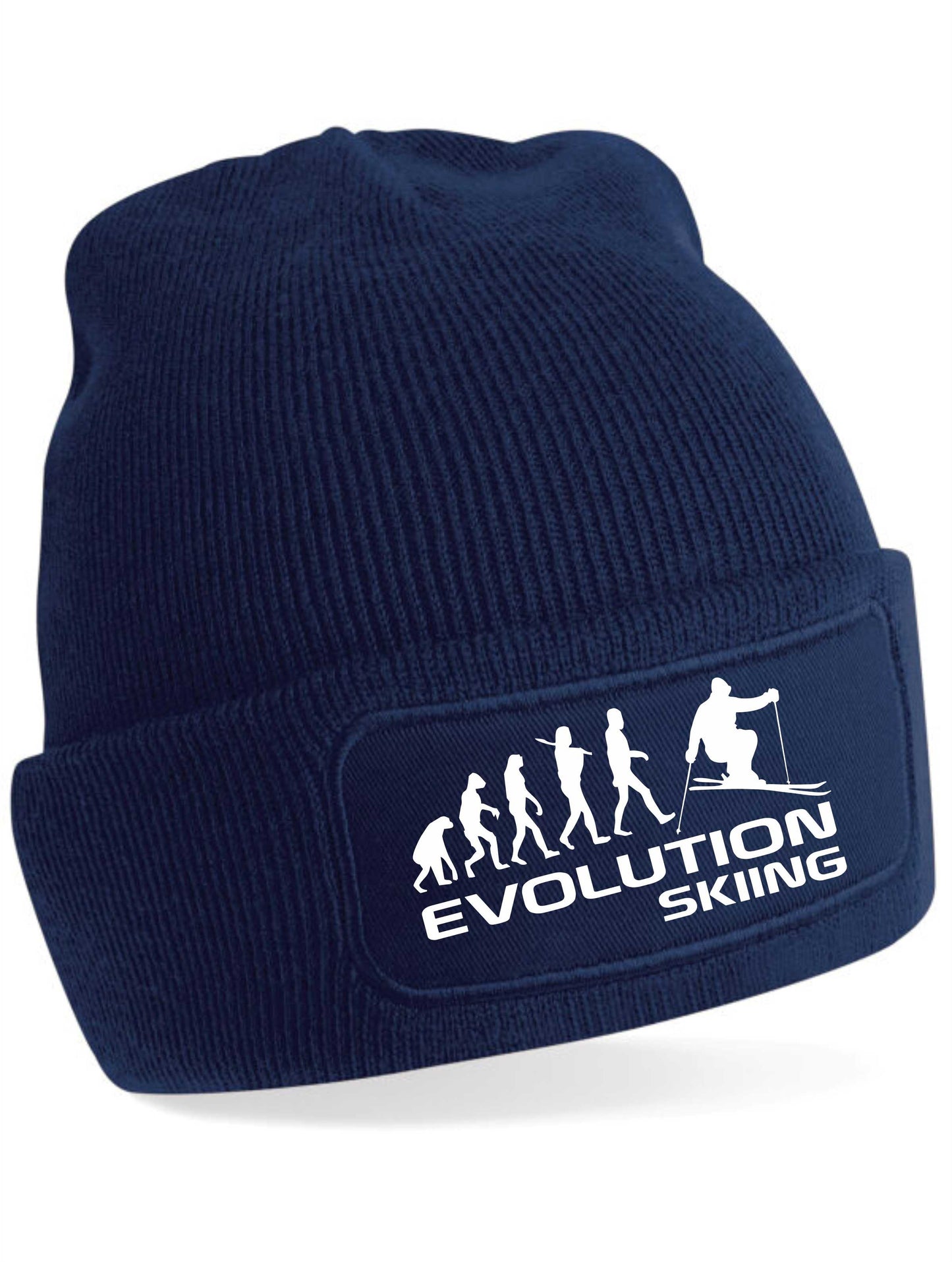 Evolution Of Skiing Beanie Hat Winter Sports Birthday Gift For Men & Ladies