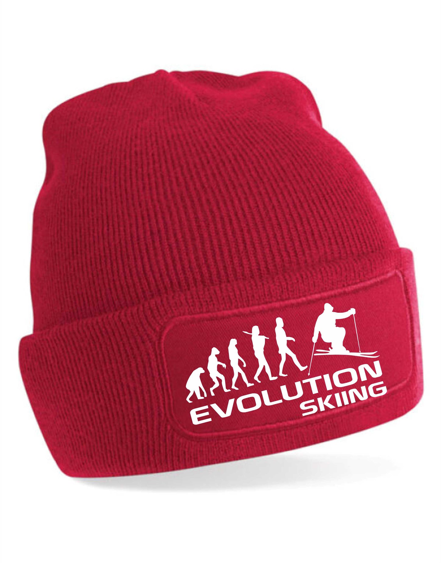 Evolution Of Skiing Beanie Hat Winter Sports Birthday Gift For Men & Ladies