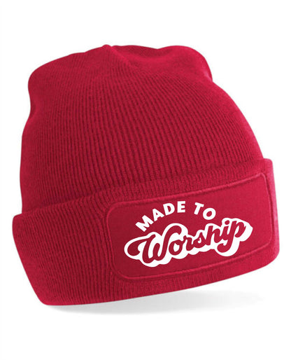 Made To Worship Beanie Hat Religious Birthday Gift For Men & Ladies