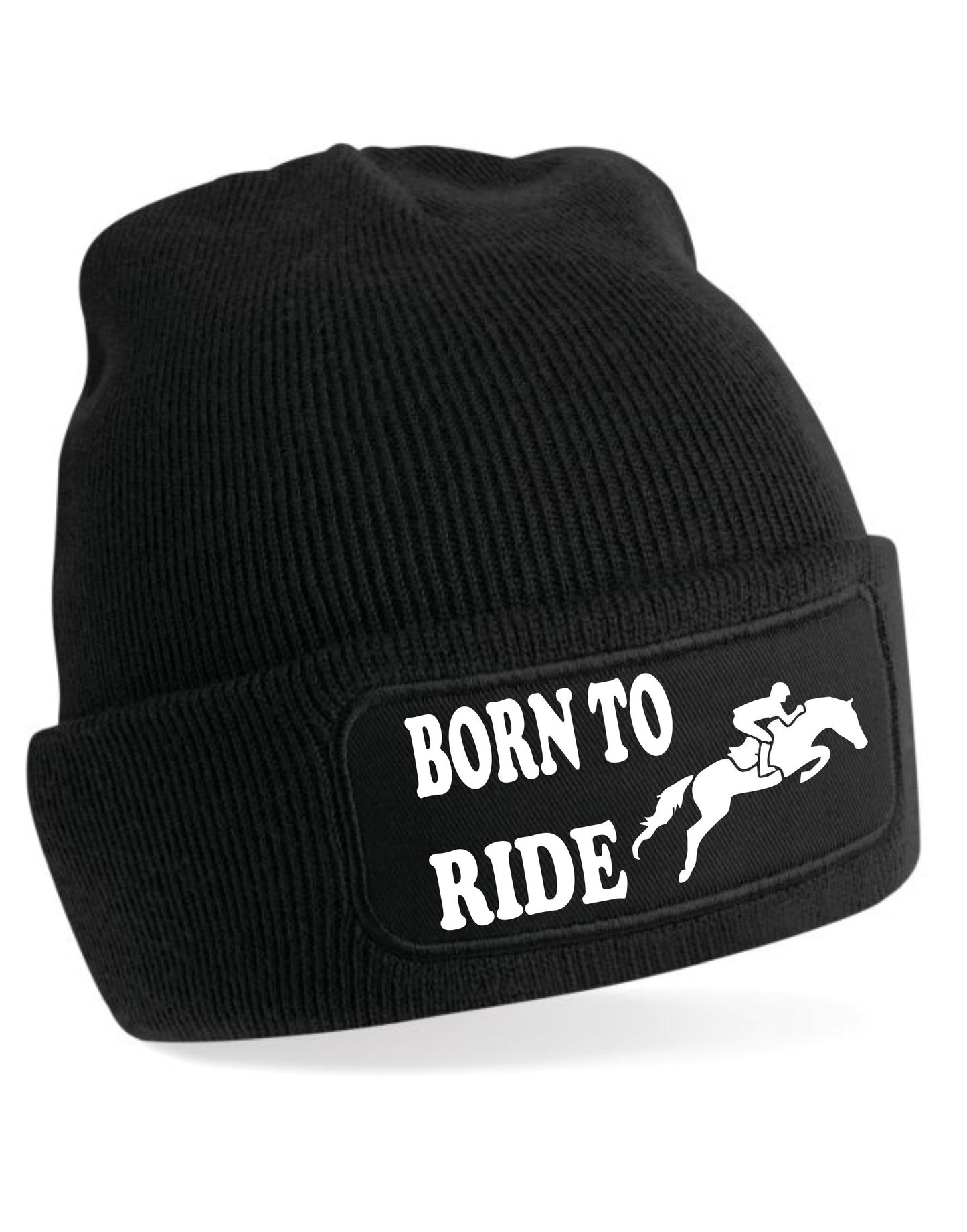 Born To Ride Beanie Hat Horse Riding Present For Men & Women