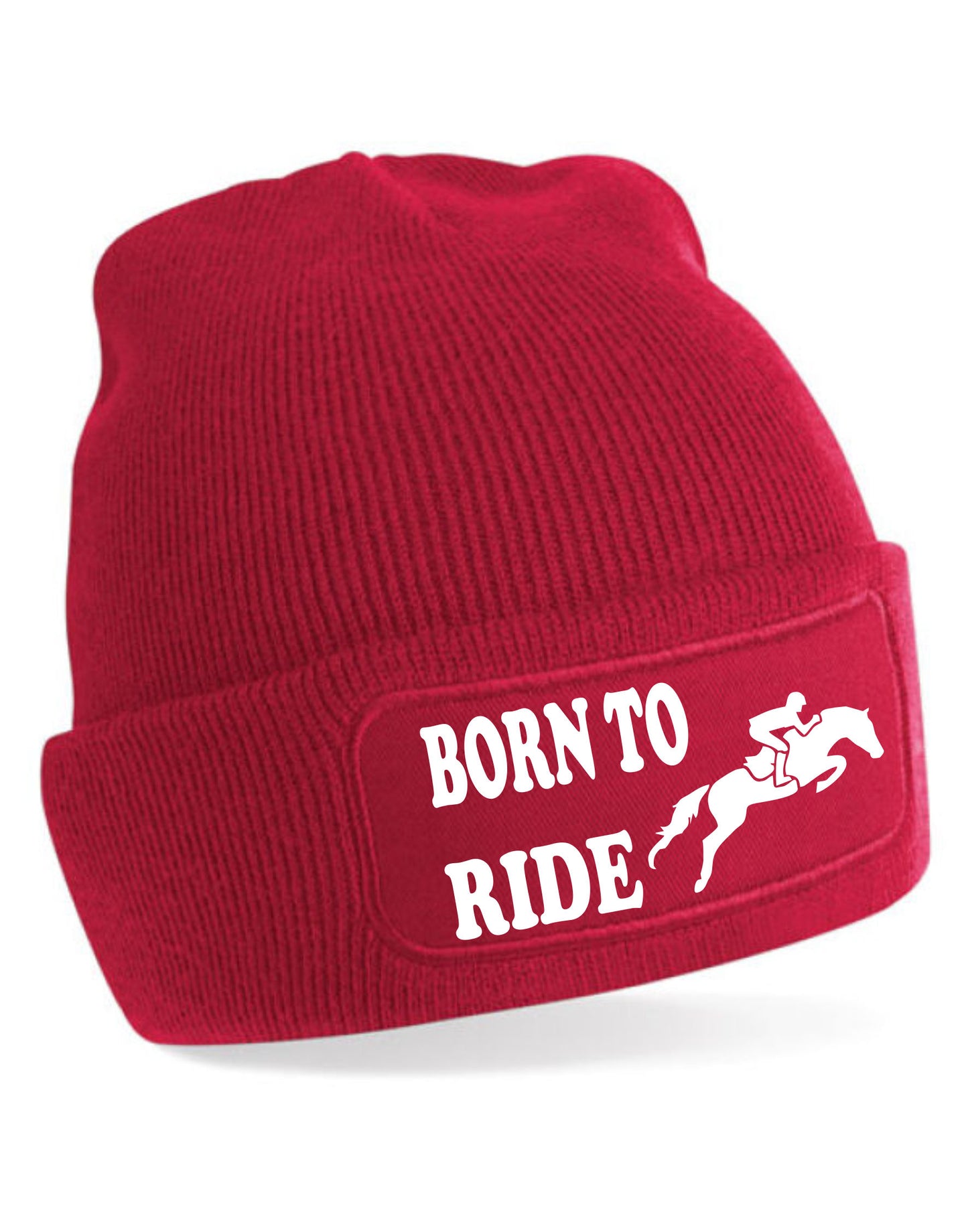 Born To Ride Beanie Hat Horse Riding Present For Men & Women