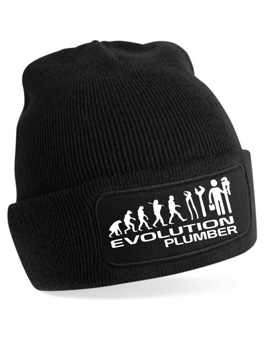 Evolution Of A Plumber Beanie Hat Work Related Gift For Men & Ladies