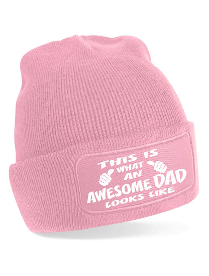 This Is What Awesome Dad Looks Like Gift For Men For Fathers Day Beanie Hat