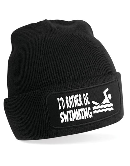 I'd Rather Be Swimming Beanie Hat Perfect Gift  For Any Swimmers For Men & Women