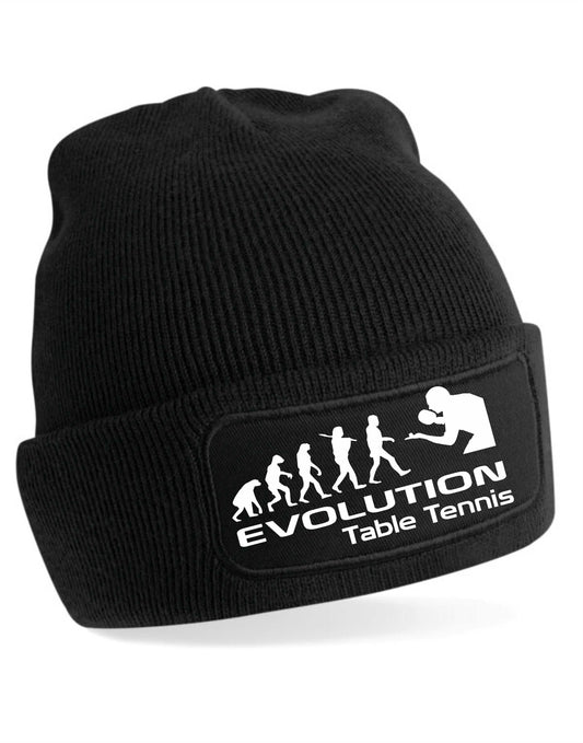 Evolution Of Table Tennis Beanie Hat Sport Hobby Birthday Gift For Men & Ladies