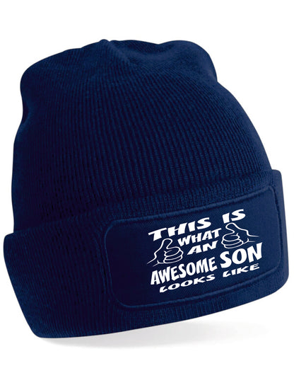 This Is What Awesome Son Looks Like Beanie Birthday Gift Great For Men