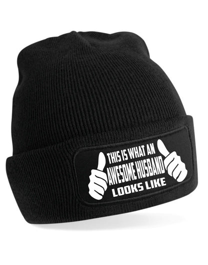 This Is What Awesome Husband Looks Like Beanie Hat Birthday Gift For Men
