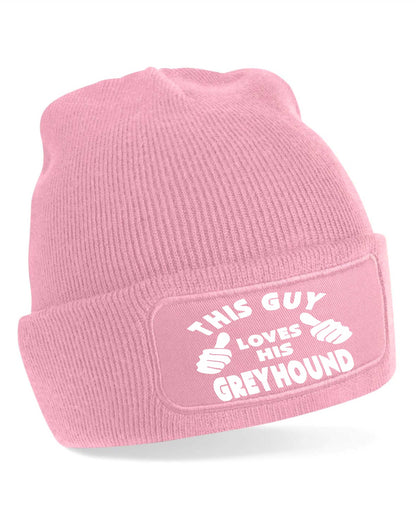 This Guy Loves His Greyhound Beanie Hat Funny Dog Lovers Gift For Men