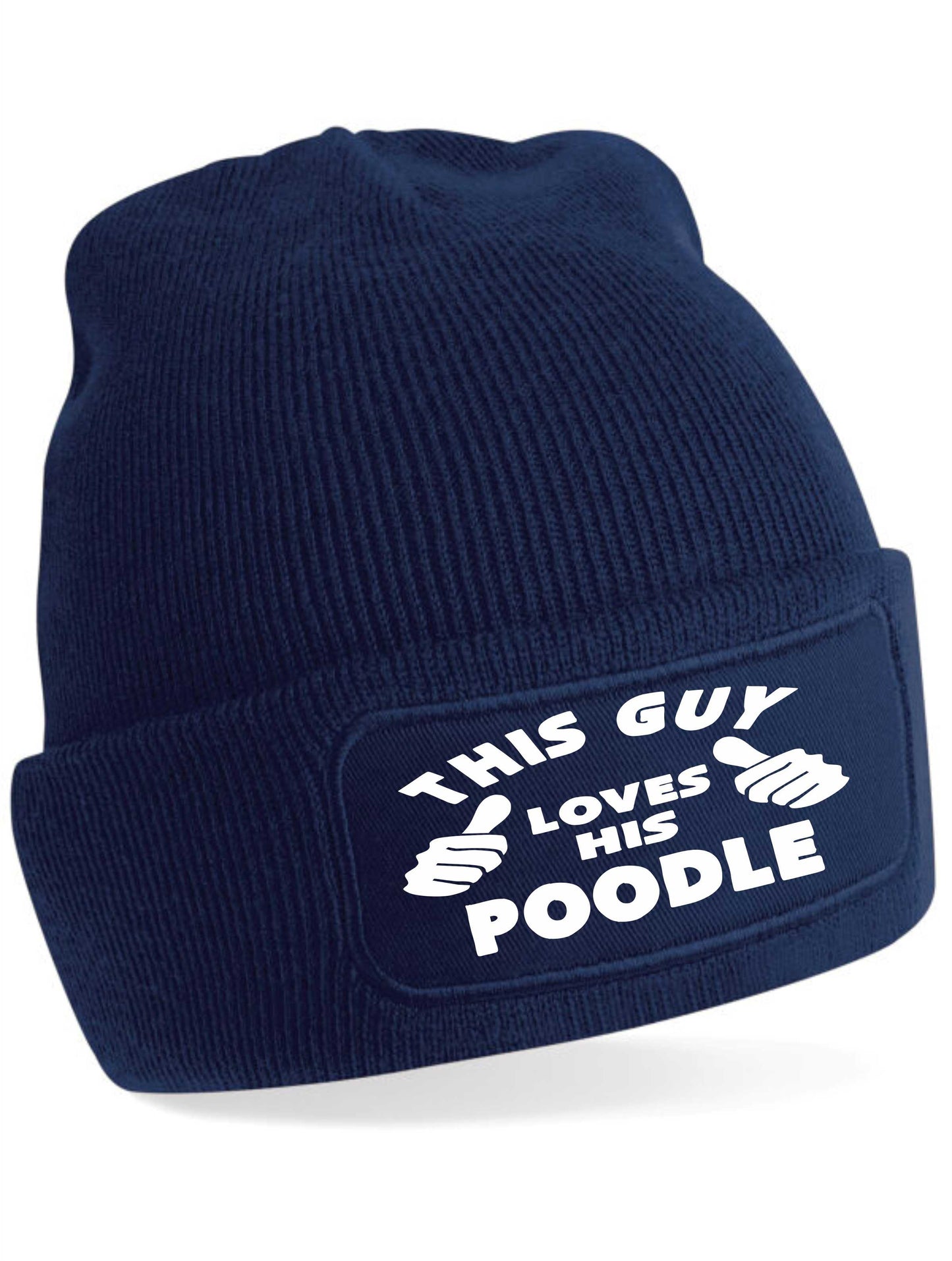 This Guy Loves His Poodle Beanie Hat Funny Dog Lovers Gift For Men