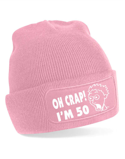Oh Crap I'm 50 Beanie Hat 50th Birthday Gift For Men & Ladies