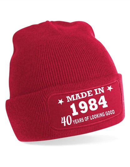 40th Birthday Made In 1984 Beanie Hat Gift for 40 Year Old For Men & Ladies