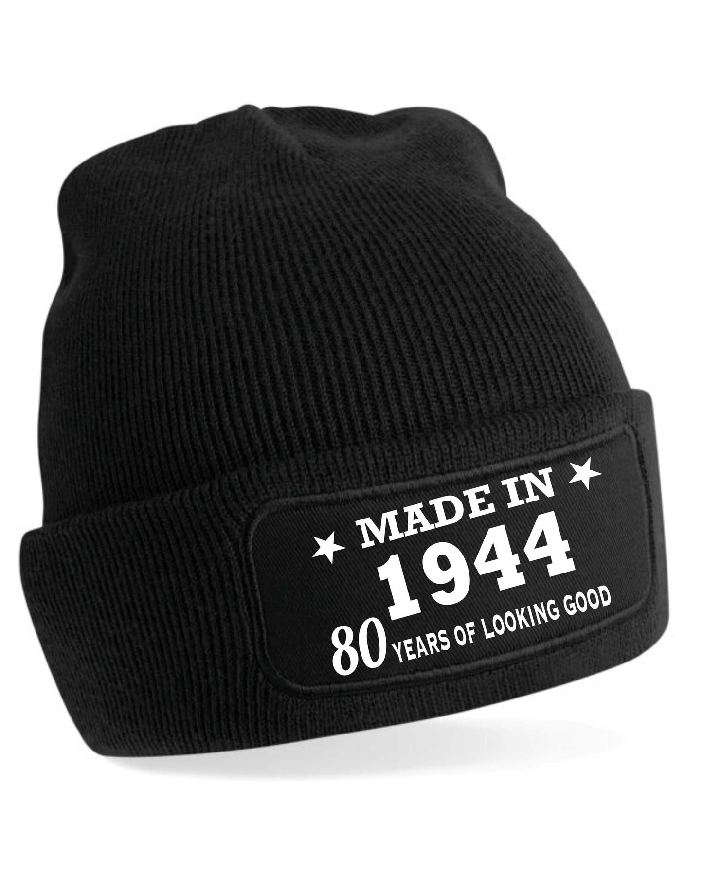 80th Birthday Made In 1944 Beanie Hat Gift for 80 Year Old For Men & Ladies