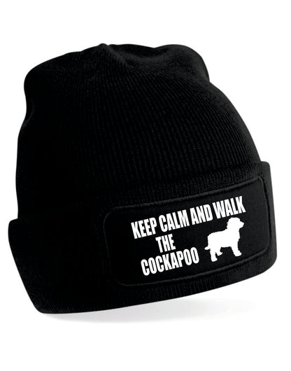 Keep Calm & Walk The Cockapoo Beanie Hat Dog Lovers Gift Great For Men & Ladies