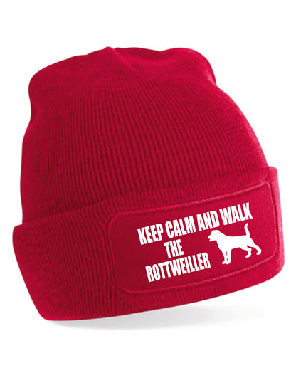 Keep Calm & Walk Rotweiller Beanie Hat Dog Lovers Gift Great For Men & Ladies