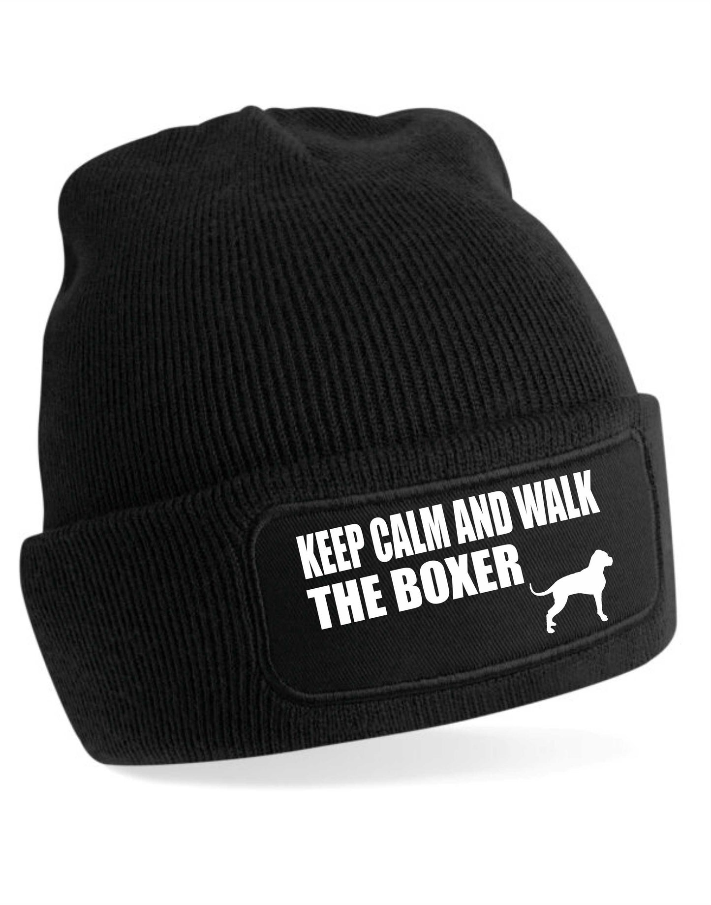 Keep Calm Walk The Boxer Beanie Hat Dog Lovers Gift For Men & Ladies