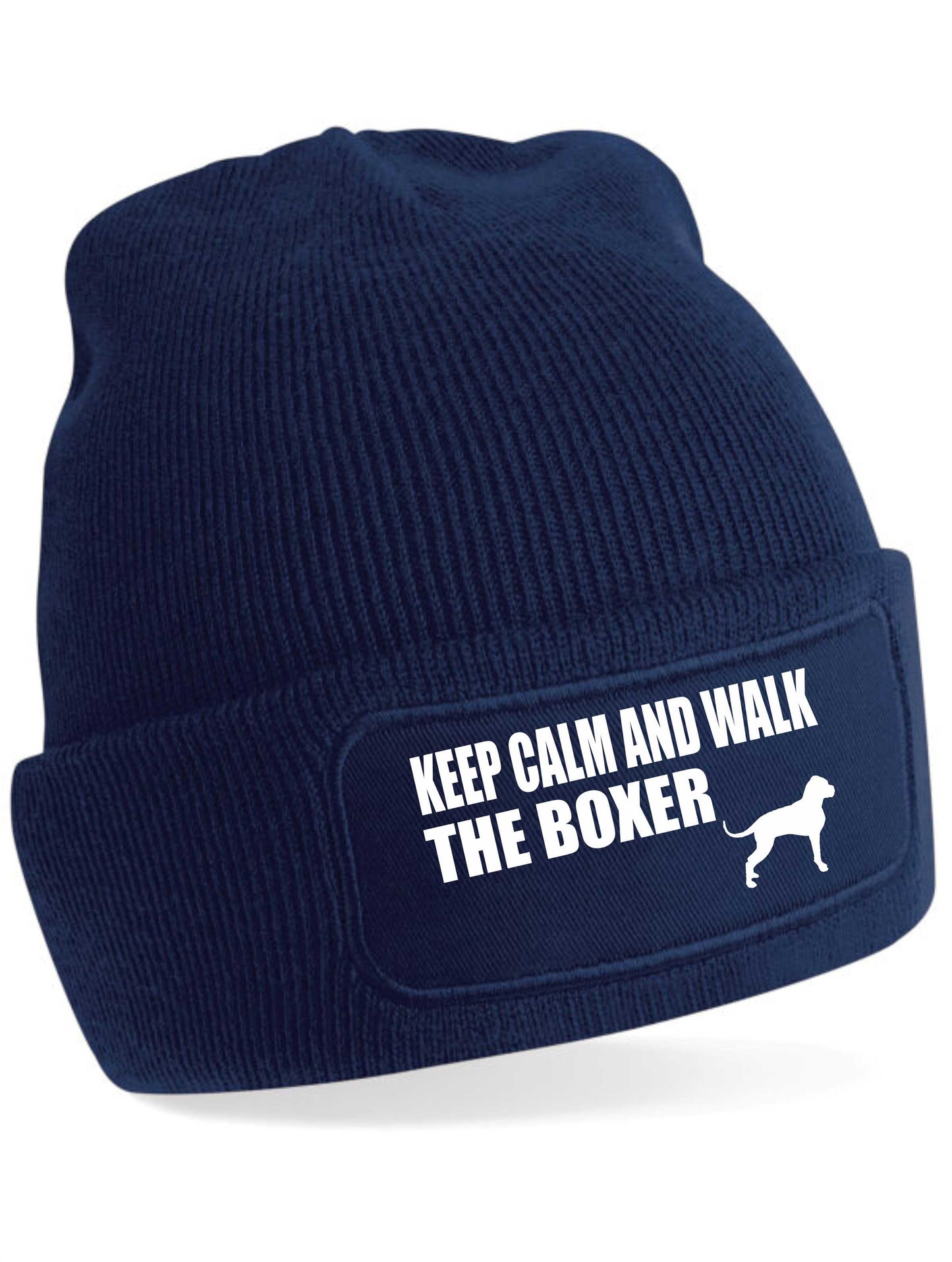 Keep Calm Walk The Boxer Beanie Hat Dog Lovers Gift For Men & Ladies