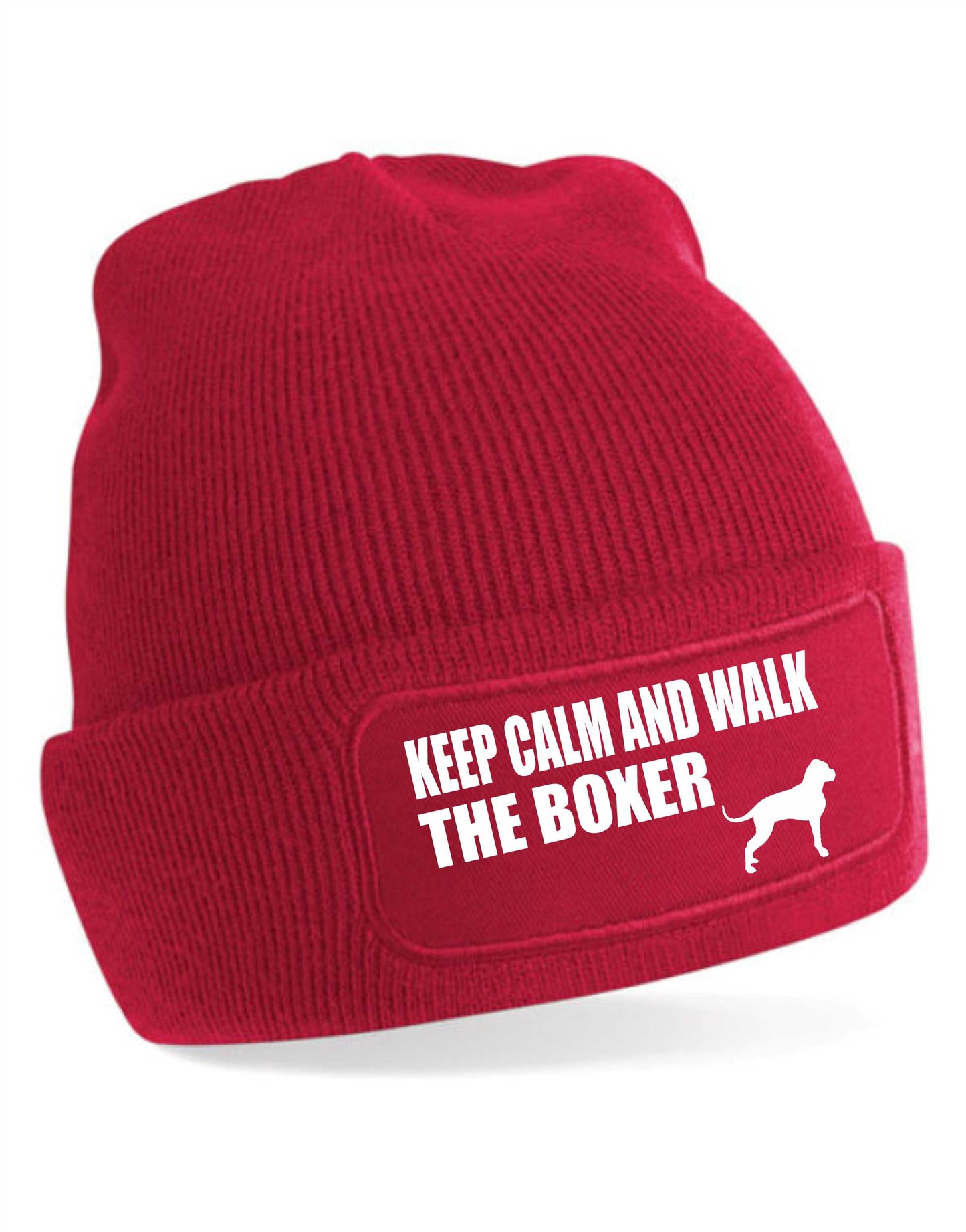Keep Calm Walk The Boxer Beanie Hat Dog Lovers Gift For Men & Ladies
