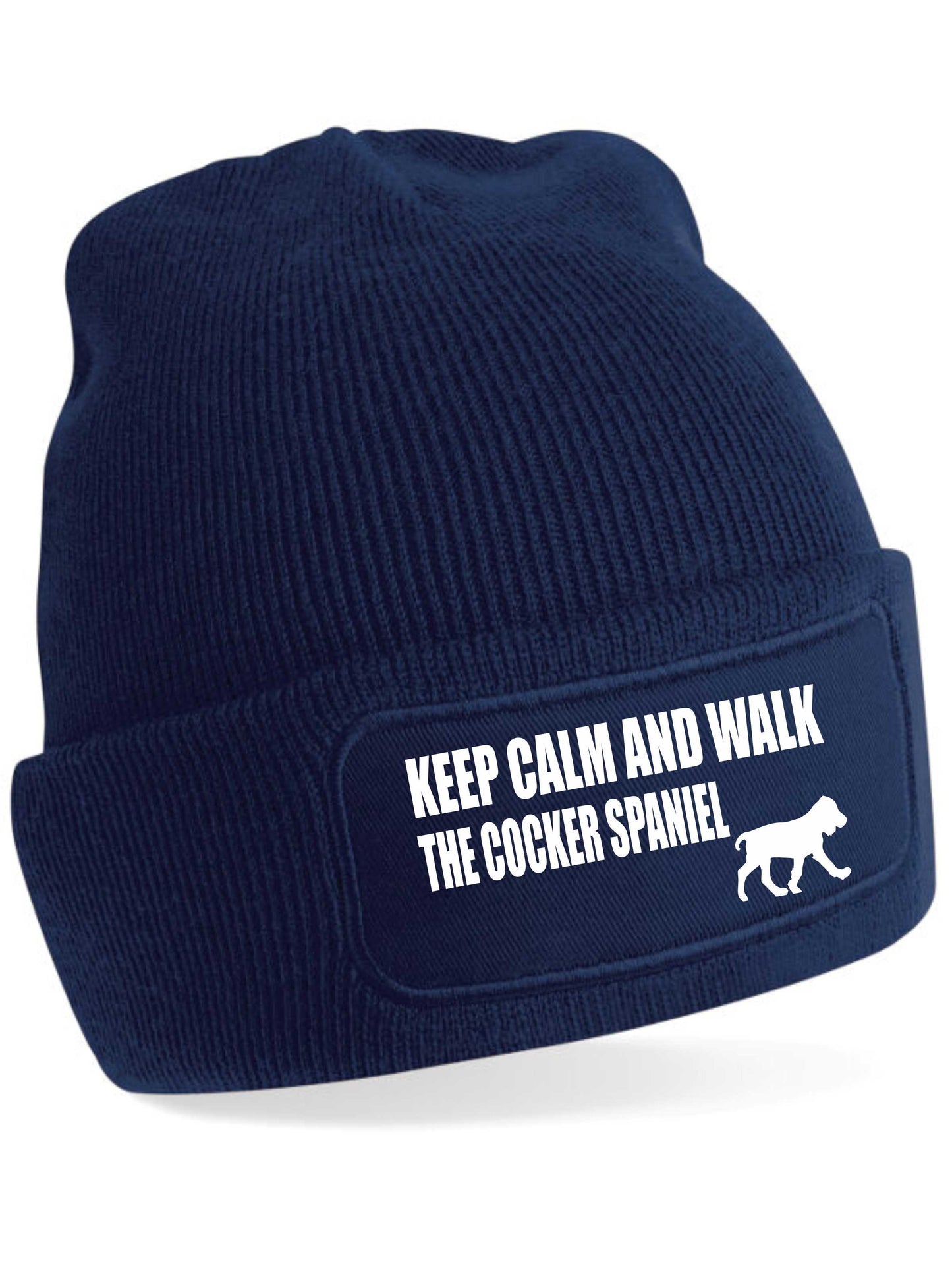 Keep Calm Walk The Cocker Spaniel Beanie Hat Dog Lovers Gift For Men & Ladies