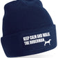 Keep Calm Walk The Doberman Beanie Hat Dog Lovers Gift For Men & Ladies