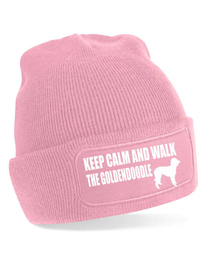 Keep Calm Walk The Goldendoodle Beanie Hat Dog Lovers Gift For Men & Ladies