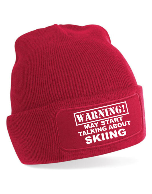 May Talk About Skiing Beanie Hat Great Accessory For The Snow Men & Ladies