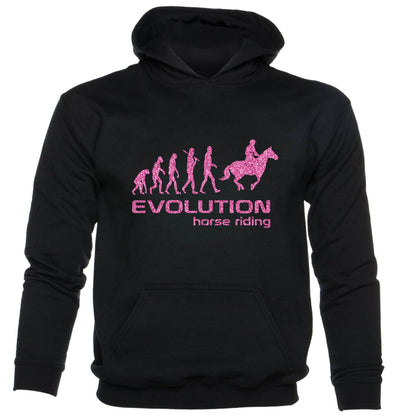 Evolution Of Horse Riding Pony Kids Hoodie