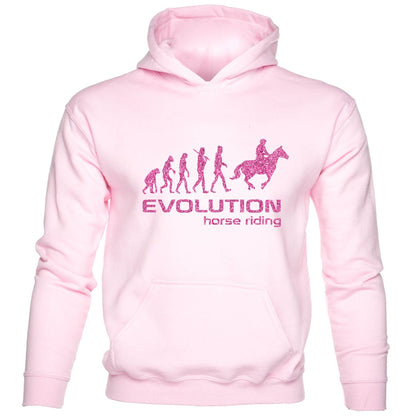 Evolution Of Horse Riding Pony Kids Hoodie