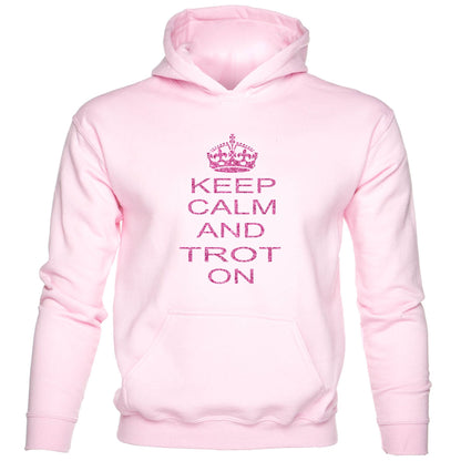 Keep Calm & Trot On Horse Riding Equesterian Kids Hoodie