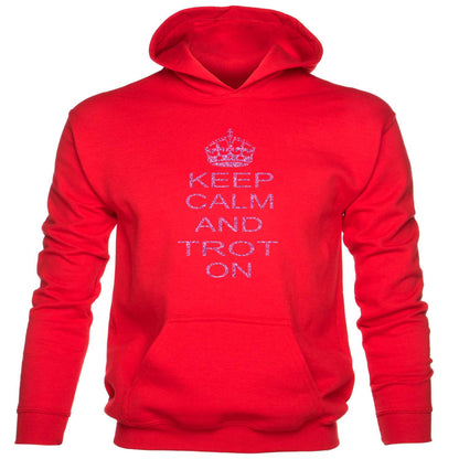 Keep Calm & Trot On Horse Riding Equesterian Kids Hoodie
