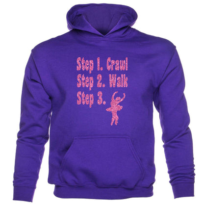 Steps To A Ballerina Dancer Disco Kids Hoodie