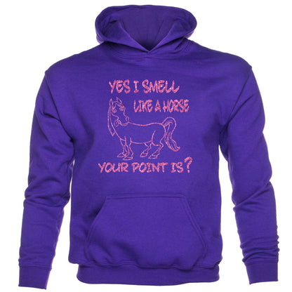 Yes I Smell Like A Horse Horse Riding kids hoodie