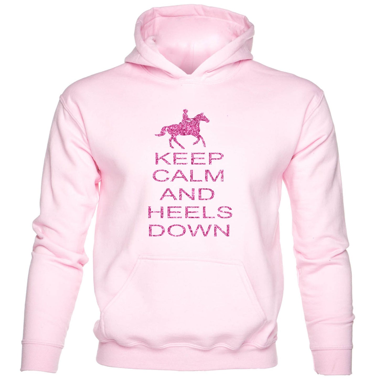 Keep Calm Heels Down Horse Riding kids hoodie