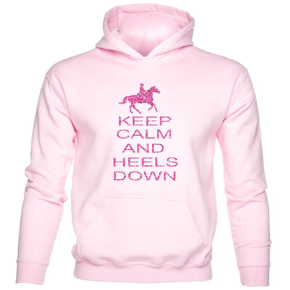 Keep Calm Heels Down Horse Riding kids hoodie