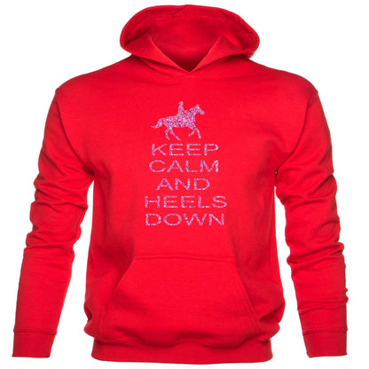 Keep Calm Heels Down Horse Riding kids hoodie