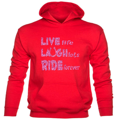 Live laugh Ride Hores Riding Pony kids hoodie