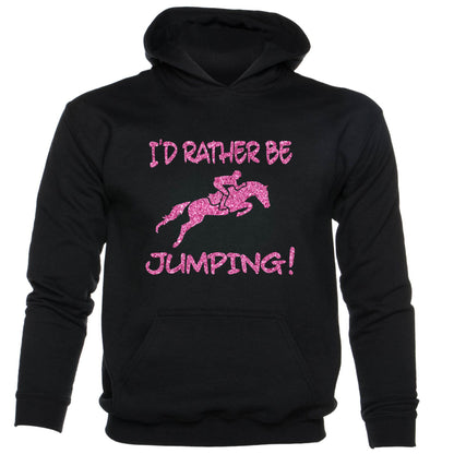 I'd rather Be Jumping Hores Riding Ponies kids hoodie